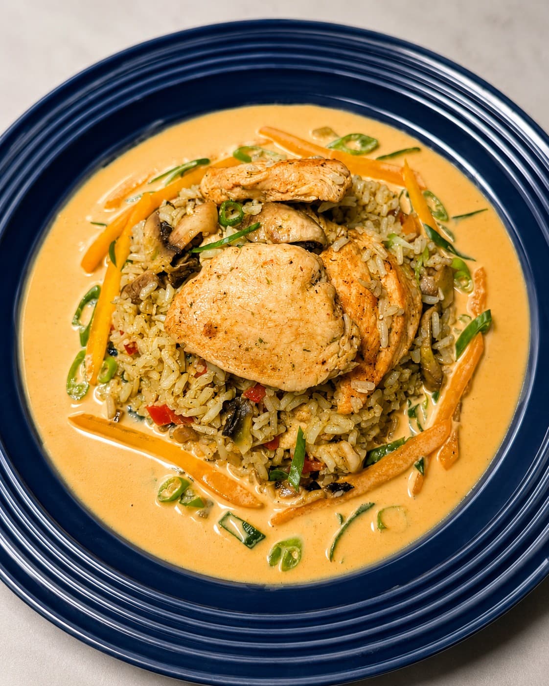 Arroz verde con pollo prepared by Maria Mosquera.